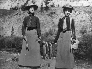 Early visitors, Mrs. Mosser and her maid
