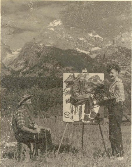 Quita Pownall painting Jimmy Manges, History Jackson Hole Collection 1992.4157.001