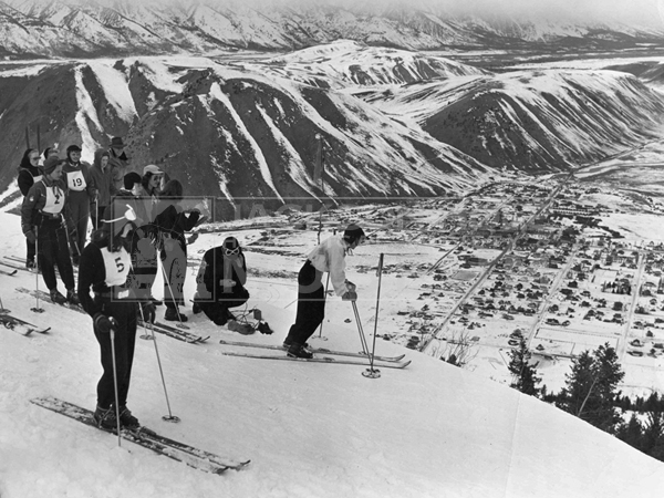 Description: Snow King descent. Photograph by Ray Atkeson. PhotoId 1958 ...