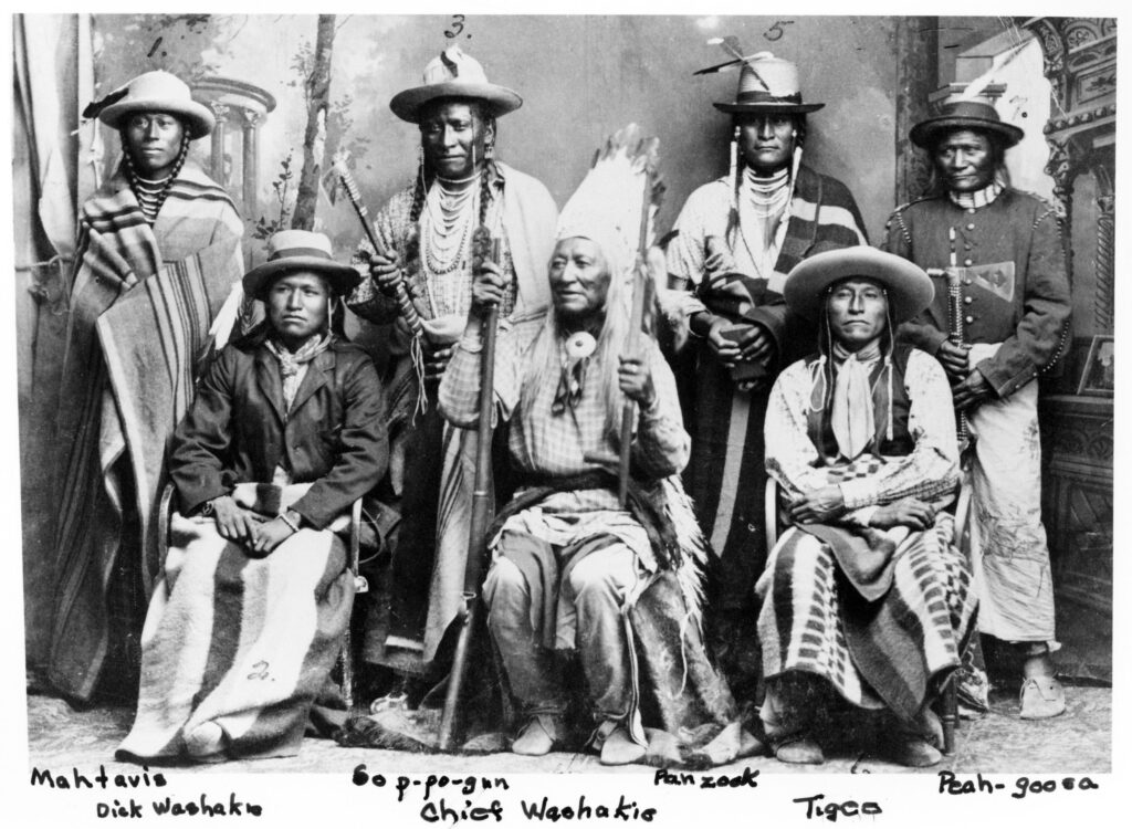 Chief Washakie and Shoshone leaders courtesy of the American Heritage Center at the University of Wyoming.