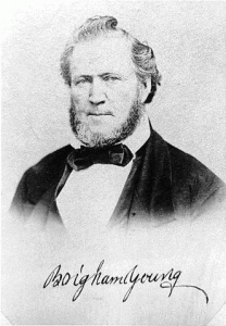 portrait by Charles Savage of Brigham Young