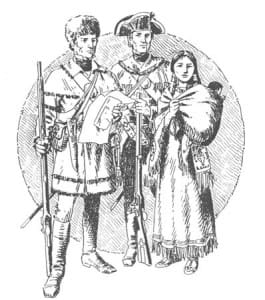 Fig 1: Sacagawea stands with Lewis and Clark
