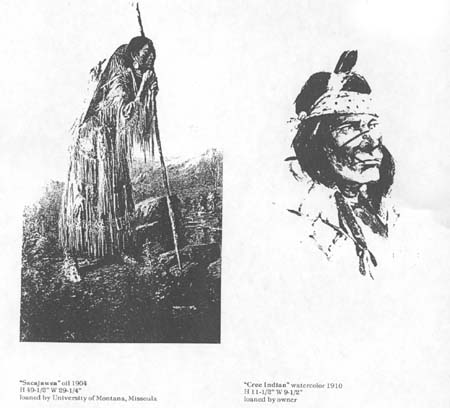 Fig 13: (left) Sacajawea, Edgar S. Paxson 1904