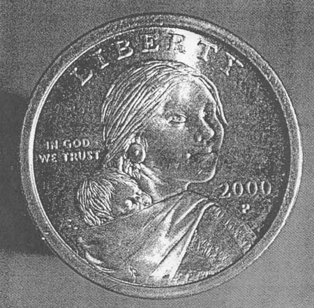 Fig 26: Sacagawea Golden Dollar, U.S. Mint, 2000